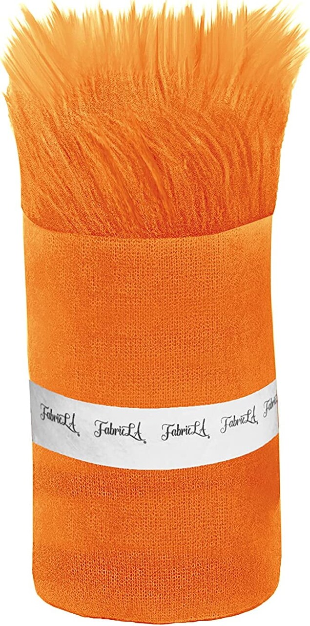FabricLA Shaggy Faux Fur Roll - Acrylic Fabric 6 X 60 Inches Rolls of Fur  - Artificial Fur Material - Use Faux Fur Piece for Crafts, DIY, Hobby,  Costume Design, Decoration - Orange
